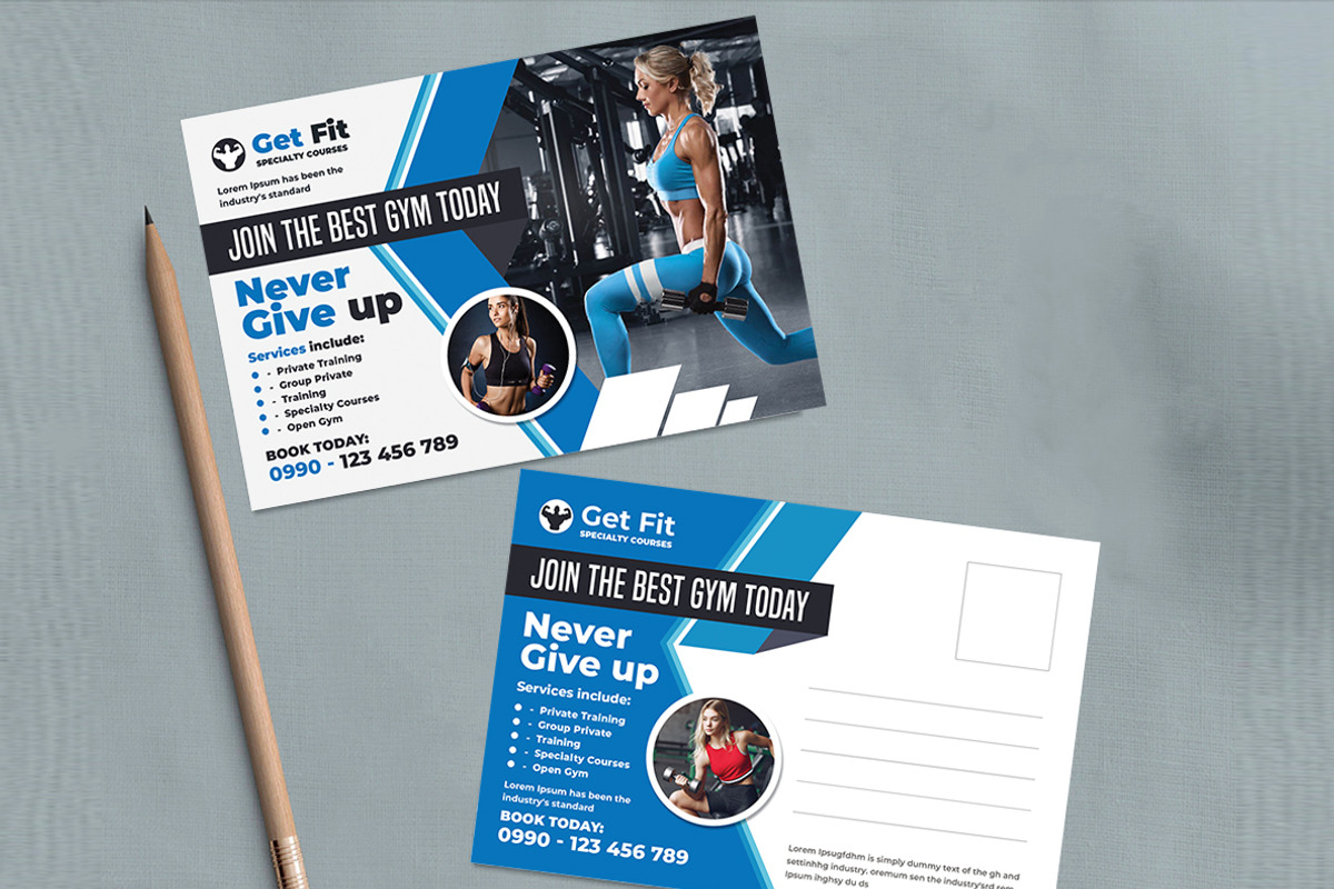 Fitness Postcards, a Card Template by AfzaalGraphics (Photo 2 of 3)