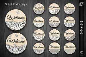 12 Svg floral Welcome signs bundles