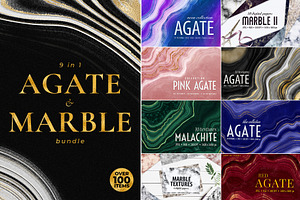 Agate, Marble & Gold Textures Bundle, a Texture Graphic by CatJello Graphics