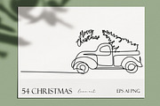Christmas and  New Year line art, an Animal Illustration by velychko.ua (Thumbnail 7 of 9)