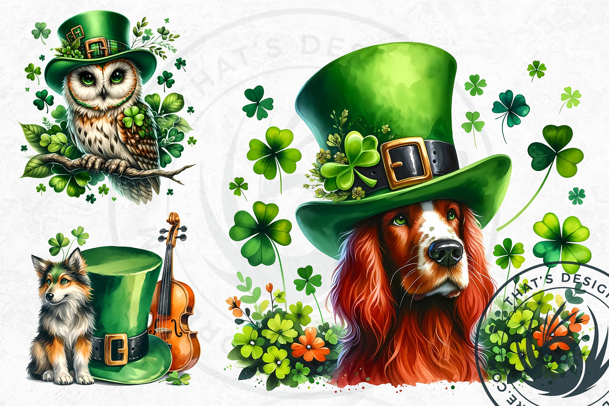 St Patrick's Day Clipart Set, a Seasonal Illustration by ThatsDesignArt (Photo 5 of 10)