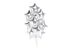 Silver Star Balloon Bouquet 3D Model