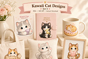 Kawai cat clipart bundle, an Object Illustration by HeavensStar (Thumbnail 4 of 9)