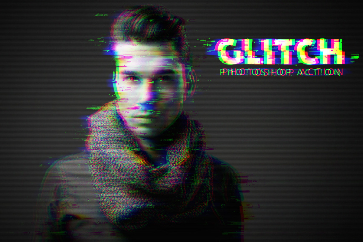 Glitch Photoshop Action, an Action Add-On by designvillage (Photo 6 of 11)