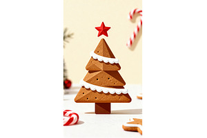 Gingerbread tree cookie with icing, a Holiday Photo by tilialucida