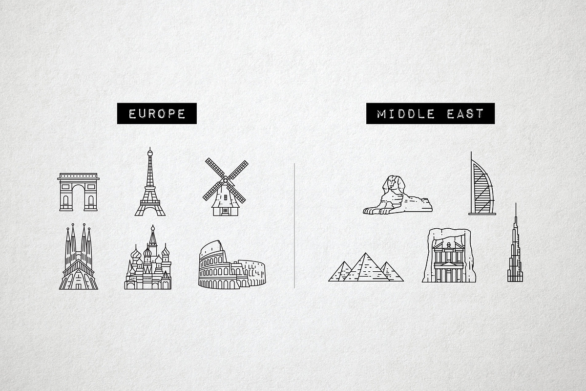 36 Monument Landmark Icons - Travel, an Outline Icon by Hatch Design Workshop (Photo 5 of 9)