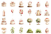 Woodland Boho Animals Birthday Clipa, an Illustration by Sublimation Artist (Thumbnail 3 of 7)