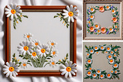Frame with Embroidered Flower Daisy, a Background Graphic by IrySha (Thumbnail 1 of 6)