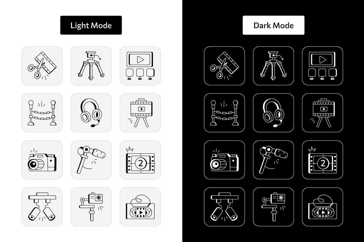Filming Icons, an Outline Icon by Prosymbols (Photo 4 of 7)