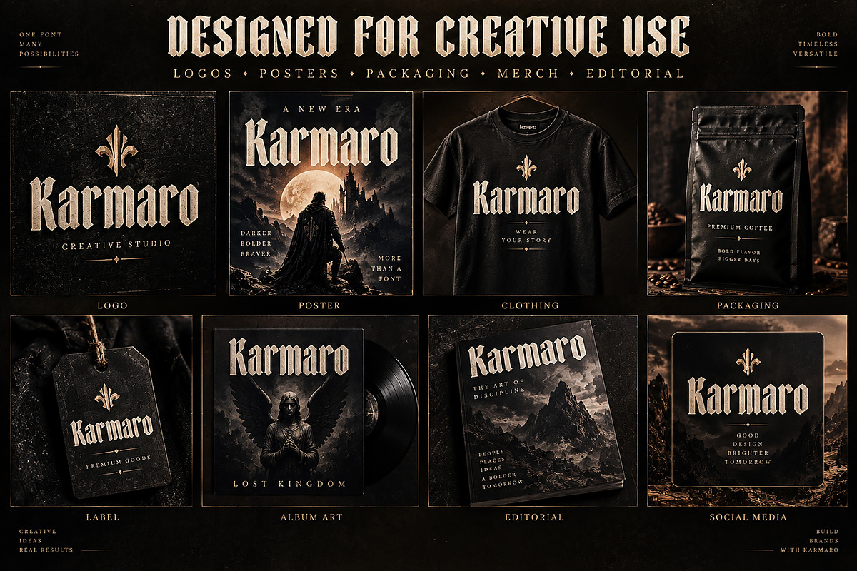 Karmaro, a Blackletter Font by Wow Magic (Photo 2 of 5)