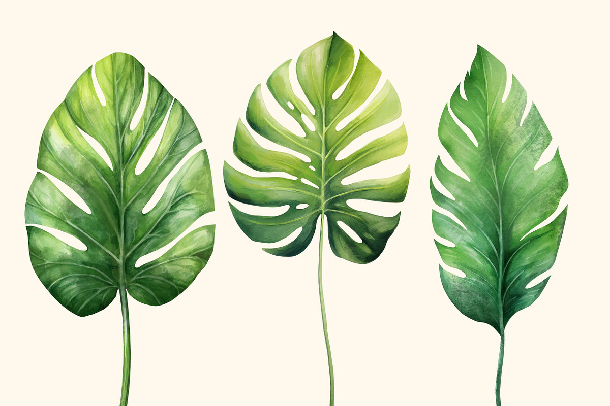 Tropical leaves patterns and element, a Decorative Illustration by irina.vaneeva (Photo 6 of 11)