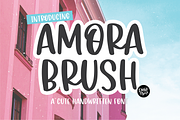 AMORA BRUSH Handwritten Font, a Sans Serif Font by Blush Font Co. (Thumbnail 1 of 6)