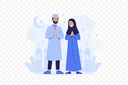 Cheerful Muslim Family Eid Mubarak, a Person Illustration by Partikusi Design (Thumbnail 3 of 3)