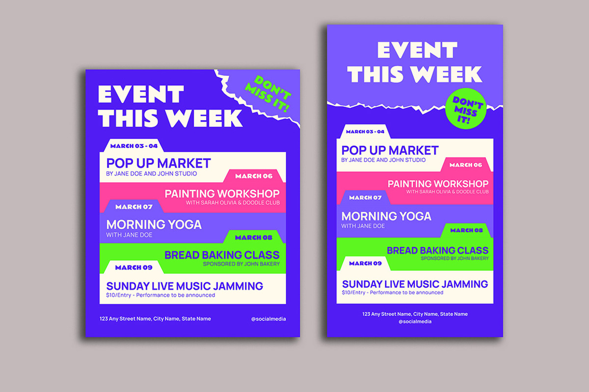 Weekly Event For Social Media Set, a Social Media Template by Gumico Studio. (Photo 2 of 3)