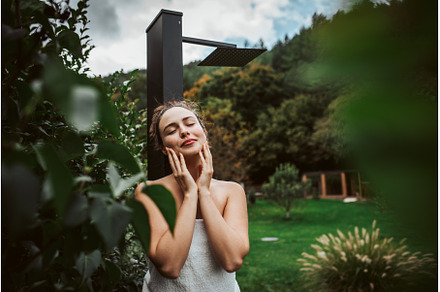 Beautiful woman touching her face, a Beauty & Fashion Photo by HalfPoint