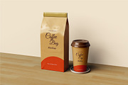 Coffee bag and coffee cup mockup, a Cups & Container Mockup by Runend (Thumbnail 19 of 22)