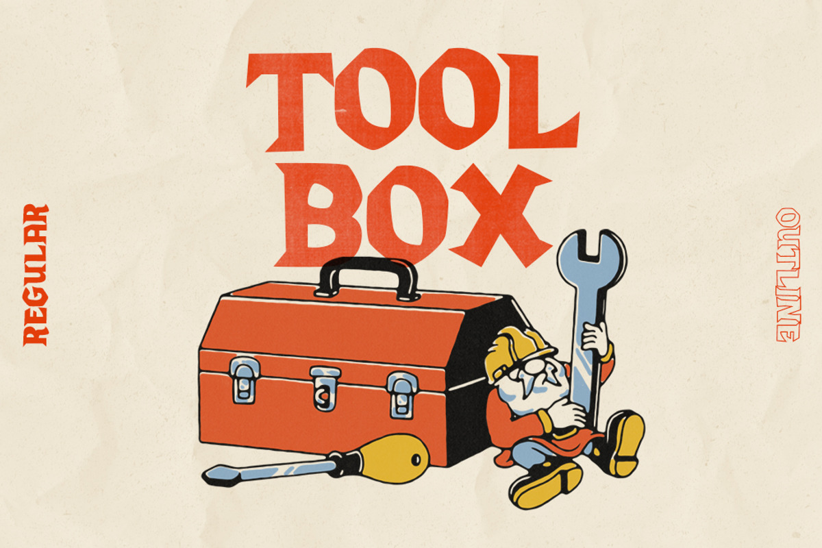 Tool Box Display Font, a Serif Font by ILLWOOKIE (Photo 1 of 3)