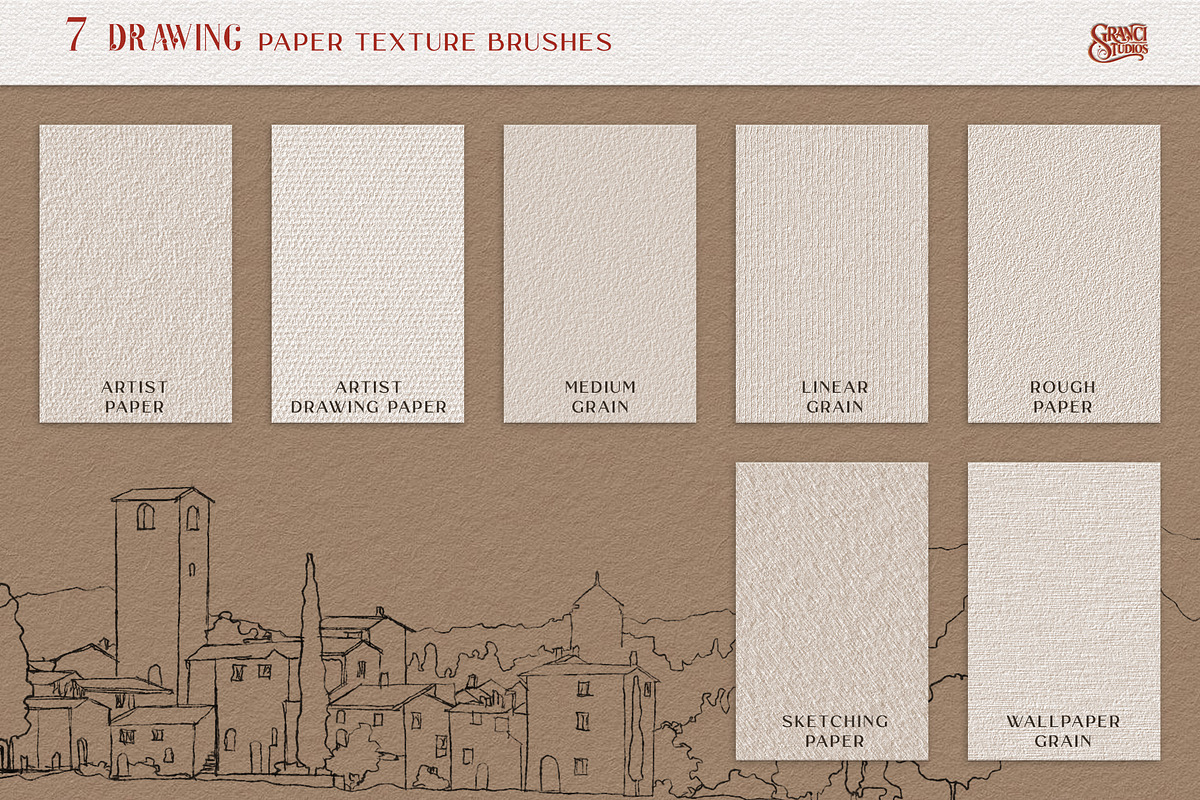 Photoshop Paper Texture Brushes, a Brush Add-On by GRANCI STUDIOS (Photo 6 of 8)