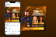 10 Year Church Anniversary Flyer PSD, a Social Media Template by church flyer templates (Thumbnail 9 of 12)