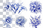12 Ballpen Flower Illustrations PNG, a Decorative Illustration by Loony Dream Designs (Thumbnail 2 of 5)