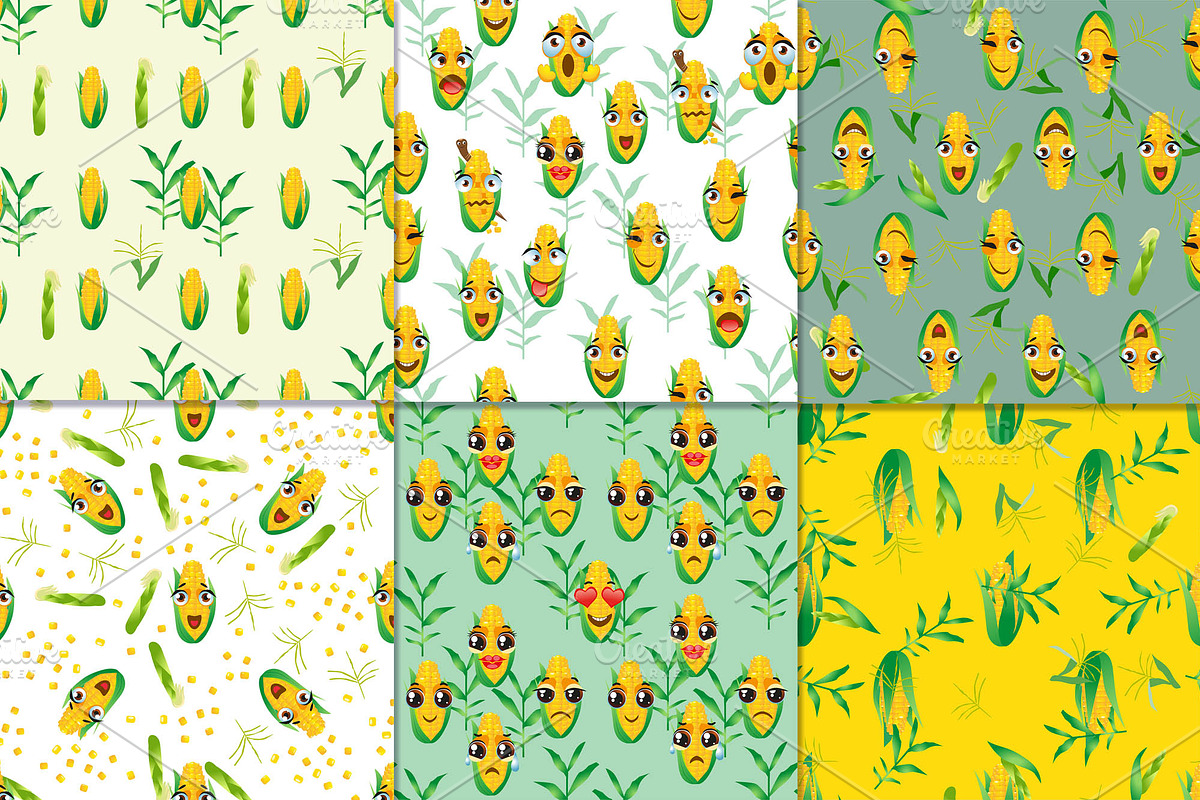 Corn emoticons, a Decorative Illustration by Watercolor fantasy (Photo 4 of 5)