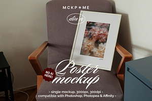 White Art frame interior mockup