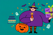 Spooky Halloween Birthday, a Seasonal Illustration by StockVerse Creative (Thumbnail 3 of 4)
