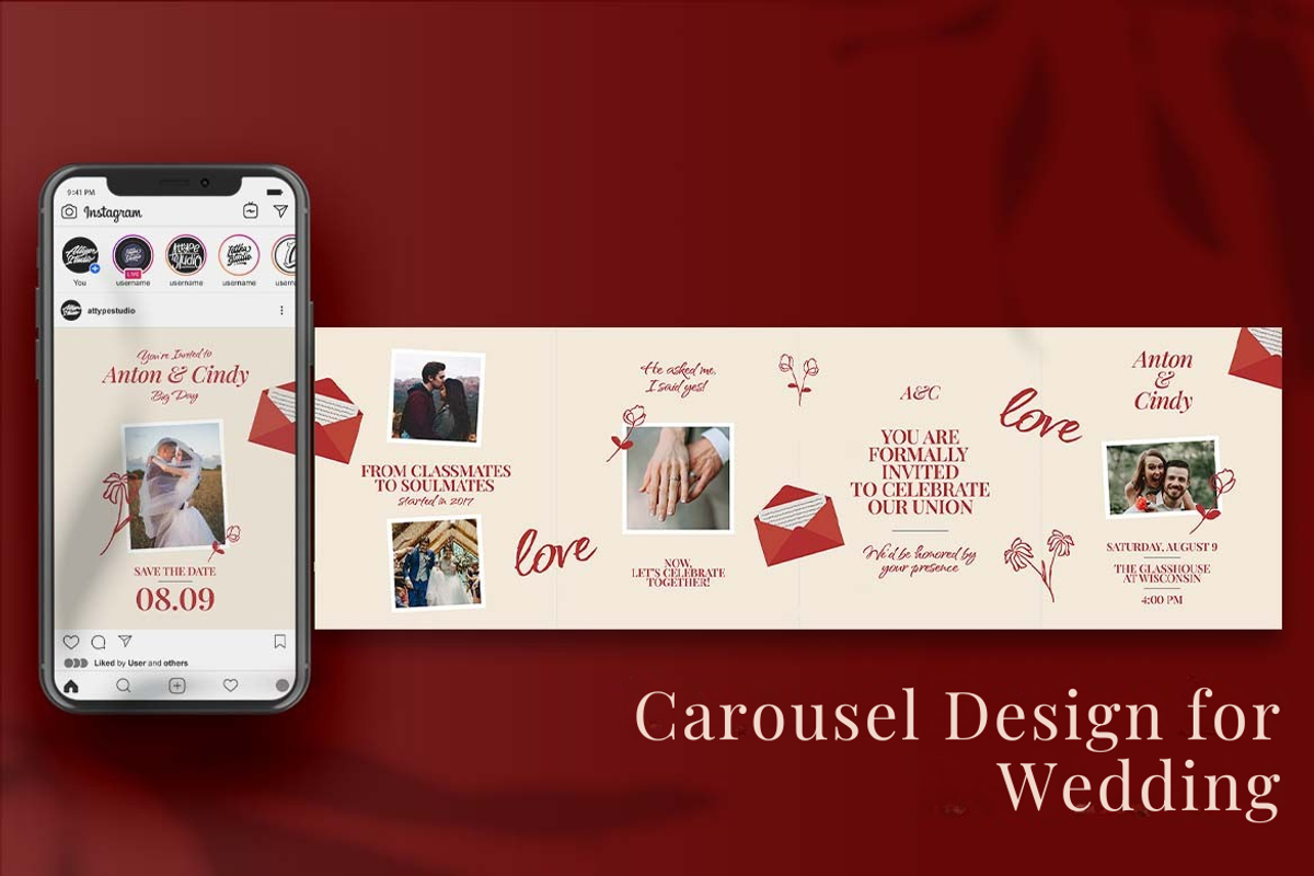 Wedding Instagram Carousel & Canva, a Social Media Template by Attype (Photo 5 of 5)