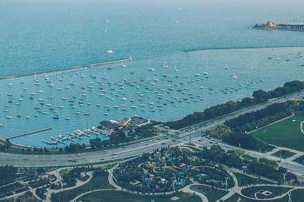 Chicago waterfront lake shore drive stock photo containing waterfront and