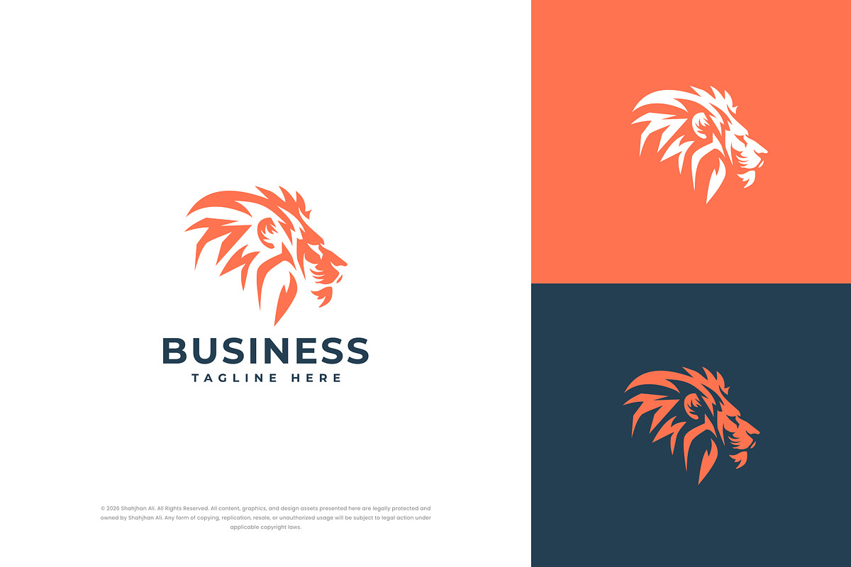 Minimal Lion Head Logo Design, a Branding & Logo Template by Shahjhan (Photo 1 of 4)