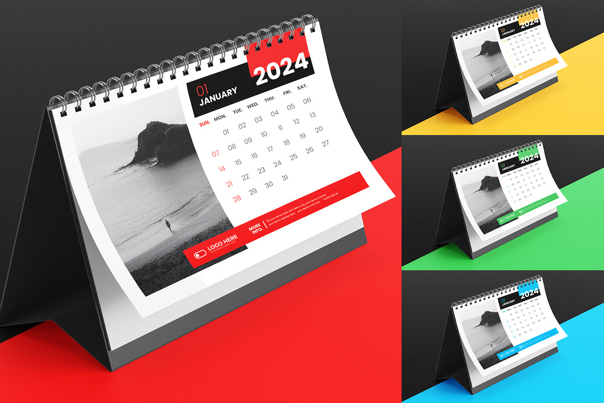 2026 Desk calendar design template, a Stationery Template by Tanmoy Topu