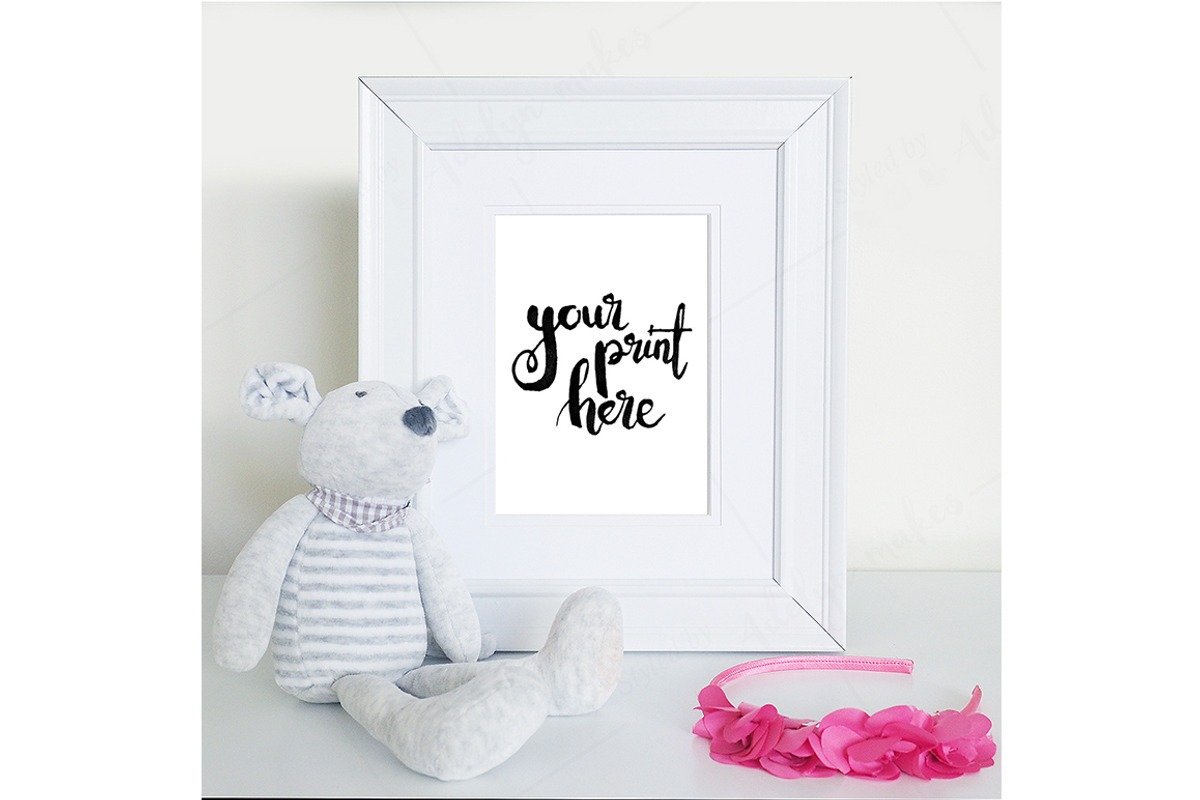 Styled white frame mockup - girls 4, a Print Template by Styled by Adelyn makes
