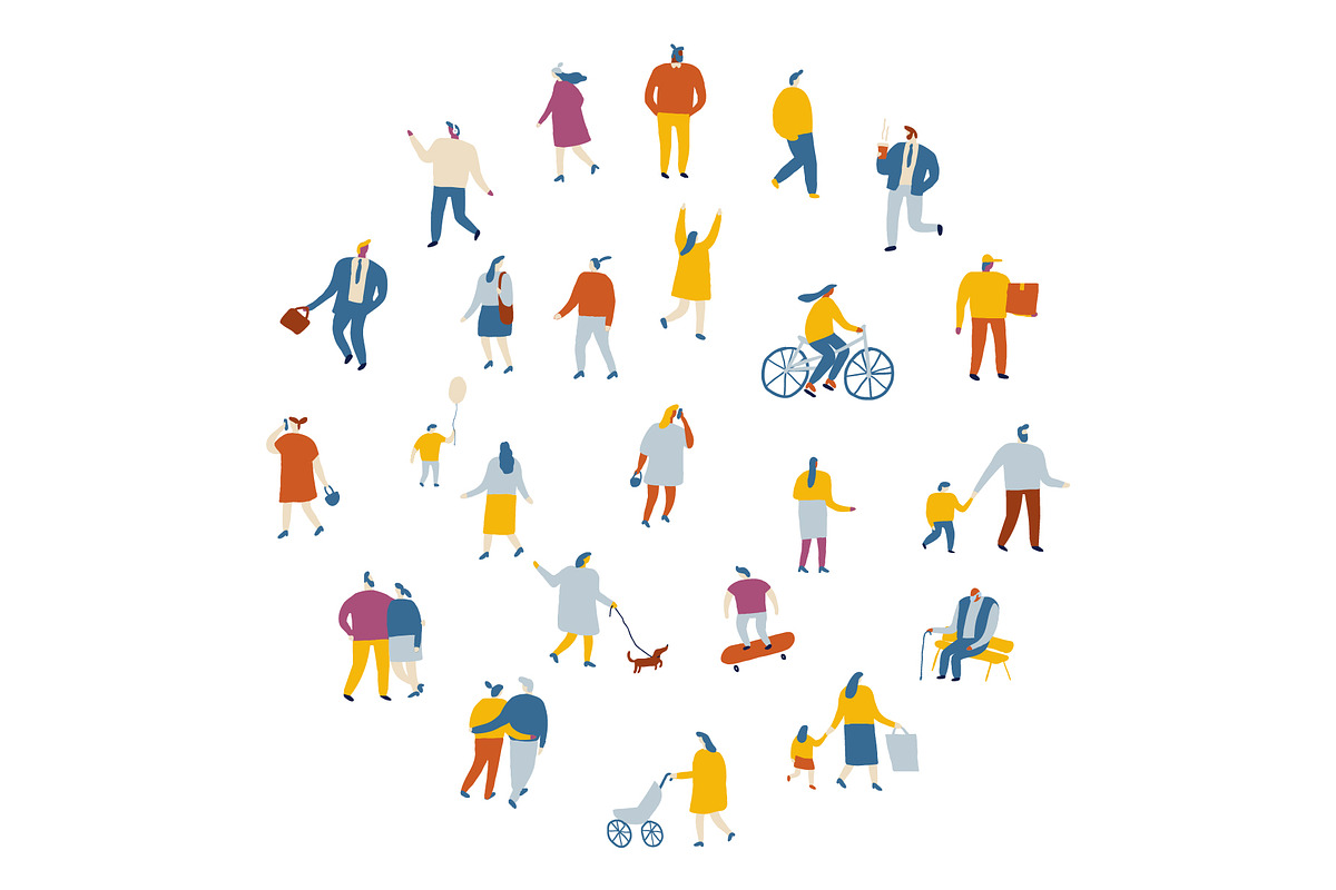 Vector flat people set