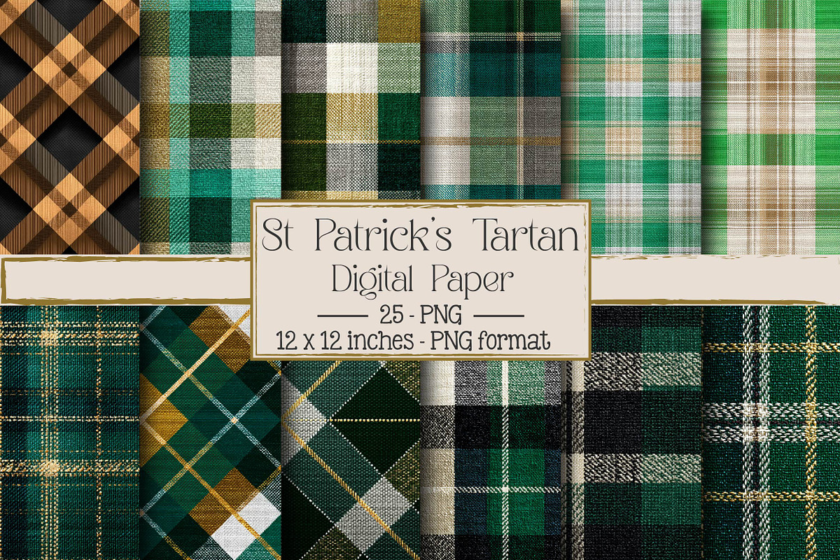 Tartan St. Patrick's Day Plaid, a Texture Illustration by DreamPrint404