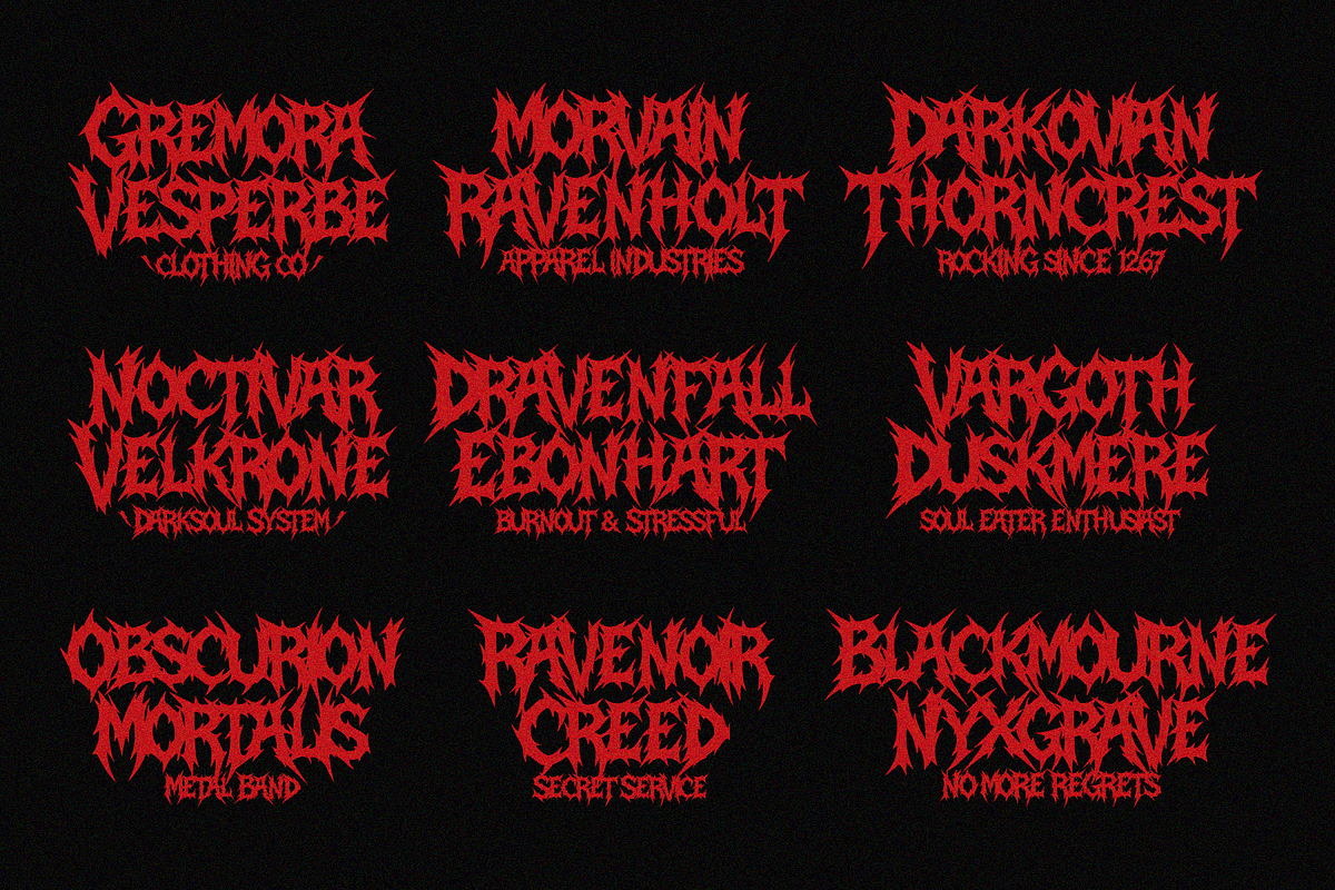 MIDNIGHT LEGACY — Black Metal Font, a Blackletter Font by Enxyclo Studio (Photo 5 of 15)