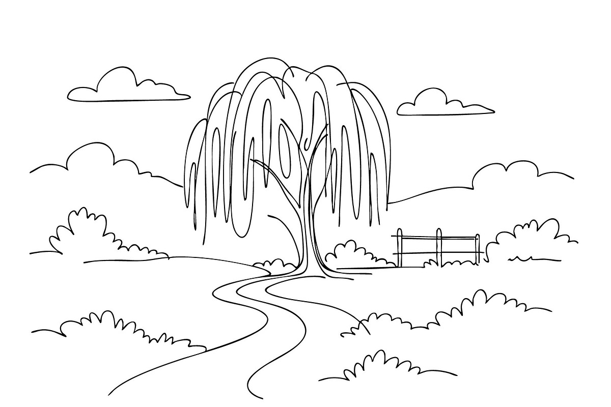 Spring landscape sketch, an Object Illustration by Sketching (Photo 3 of 5)