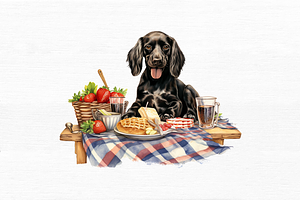 Picnic Dog Sublimation Clipart