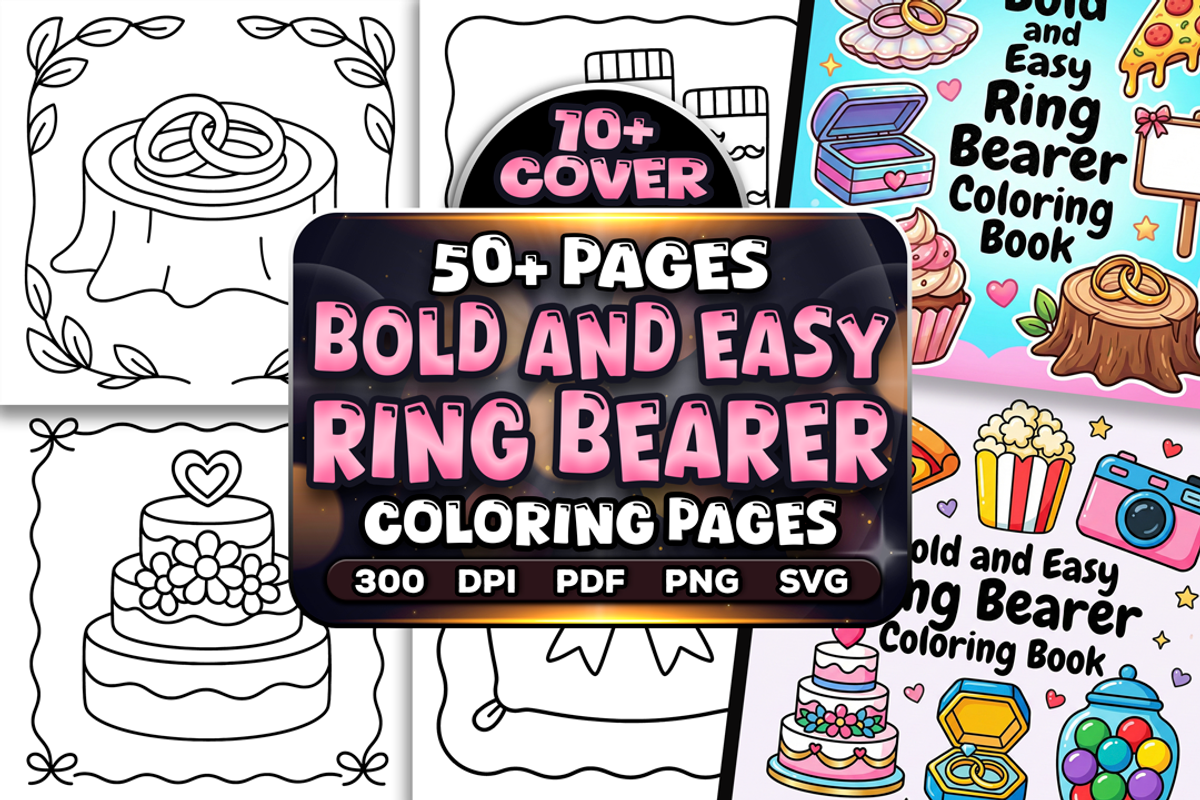 Bold and Easy Ring Bearer Coloring, a Decorative Illustration by Craftsbeefy (Photo 1 of 4)