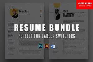2 Resume/CV Bundle, a Resume Template by Reuix Studio