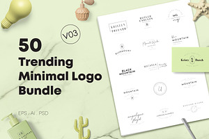 50 Trending Minimal Logo Bundle V03
