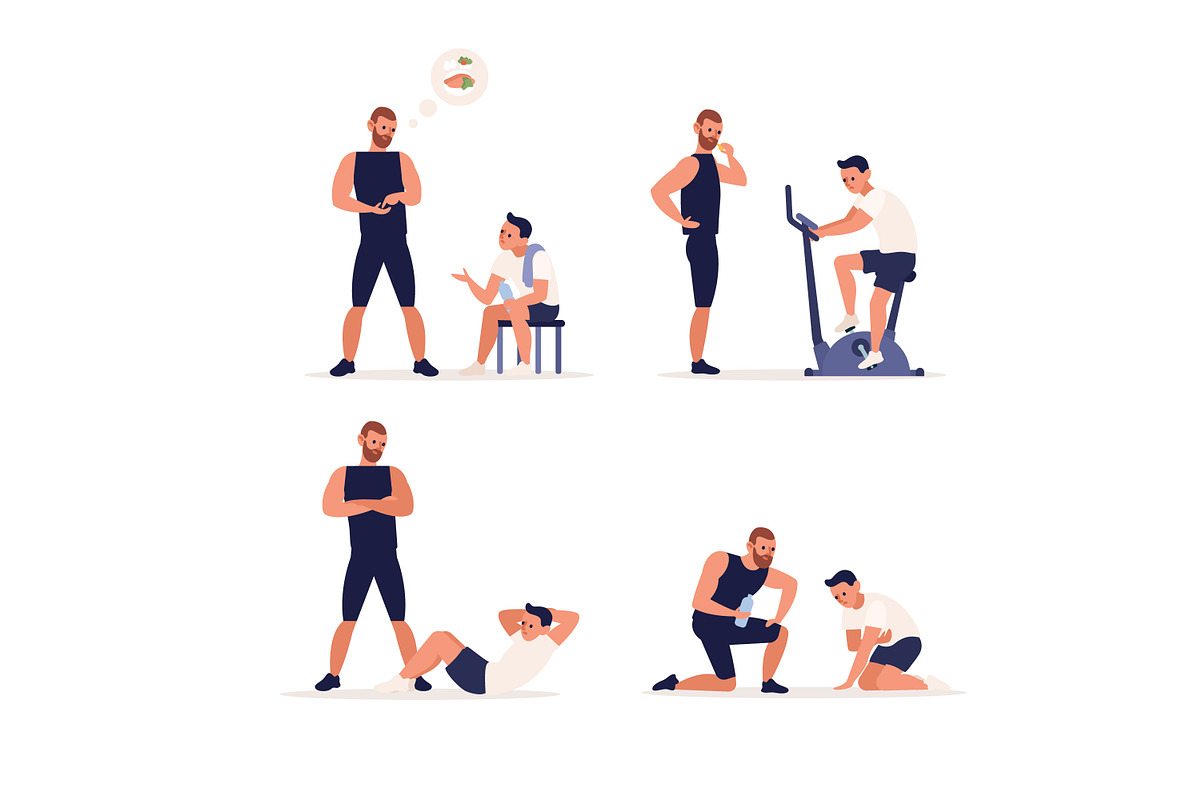 Personal trainer, sports set, a Person Illustration by Good Studio (Photo 2 of 3)