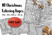 Merry Christmas Coloring Pages A4, a Texture Illustration by RabbitAndPencil (Thumbnail 1 of 6)