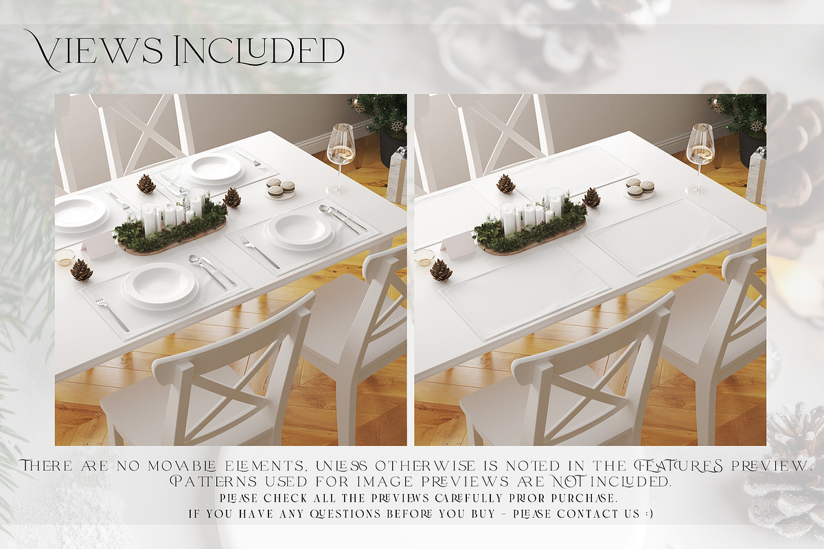 Christmas Placemat Mockups, a Product Mockup by mock-ups (Photo 2 of 13)