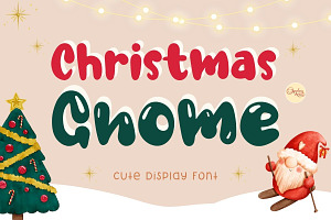 Christmas Gnome – Display Font Duo, a Handwritten Font by AnningArts