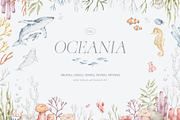 Ocean Animals. Underwater watercolor, an Animal Illustration by Kreker Kate (Thumbnail 1 of 10)