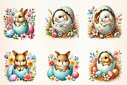 Cute Easter bunny clipart bundle, an Illustration by DreamArtGraphic (Thumbnail 3 of 5)