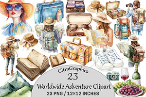 Worldwide Adventure Clipart, an Illustration by CitraGraphics