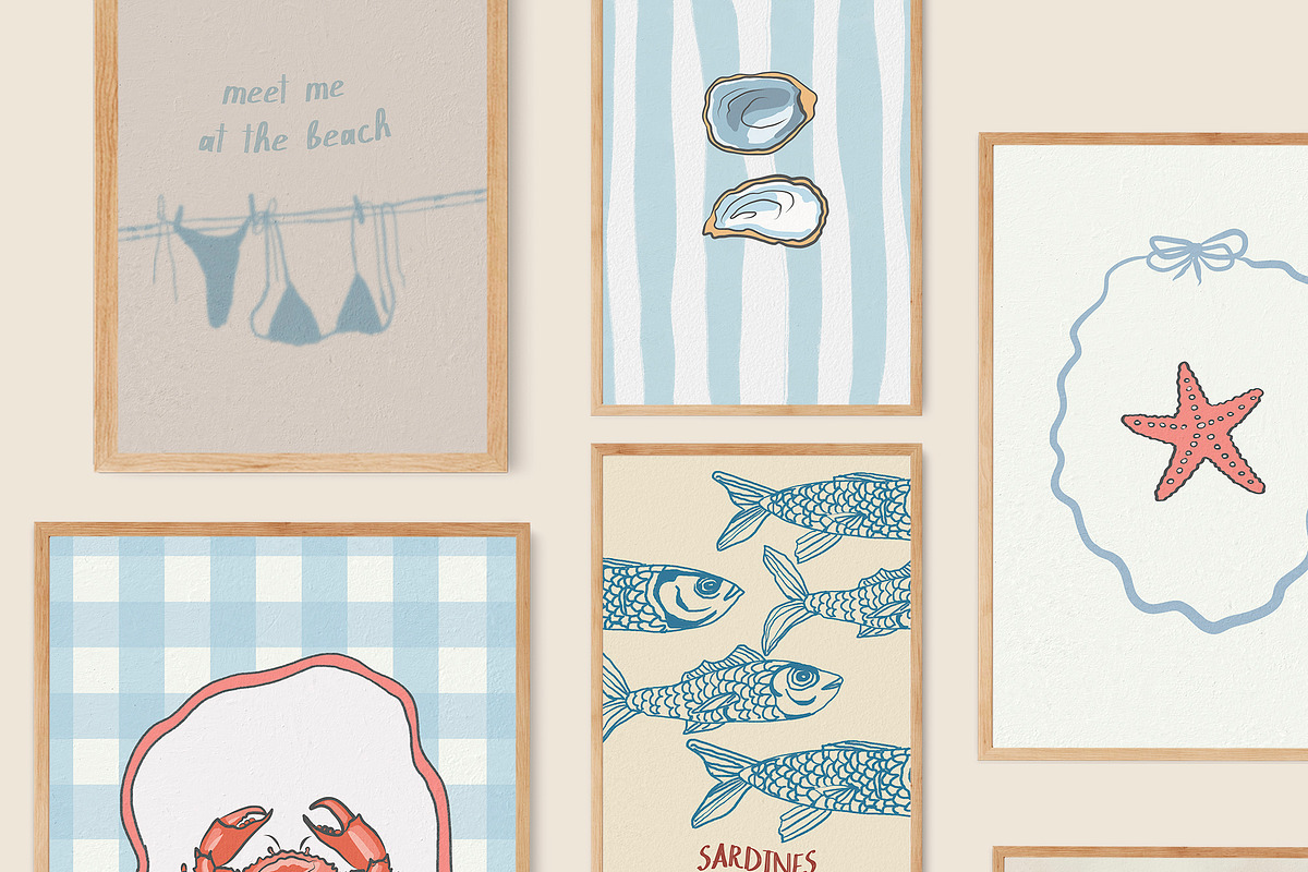 Coastal Wall Art Prints Bundle, a Background Graphic by Artemsky (Photo 7 of 15)