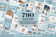 Blue Instagram Templates Bundle, a Social Media Template by SunshineStudioBoutique (Thumbnail 1 of 10)