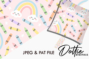 Pink Pastel Wax Crayons and Rainbows, a Pattern Graphic by Dottie Digitals (Thumbnail 2 of 2)